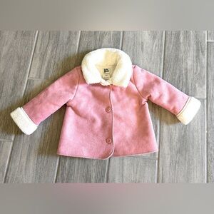 Oshkosh B’gosh Baby Girl Pink Faux Suede Sherpa Jacket 9 months